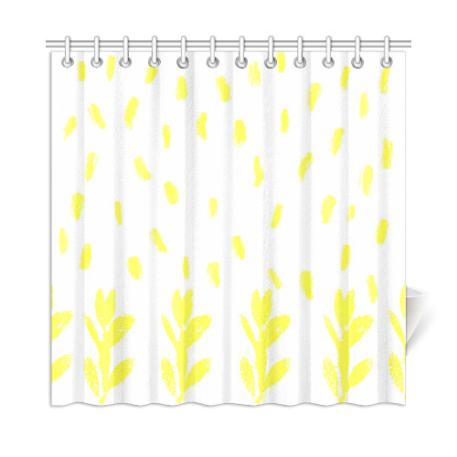 Yellow flower shower Shower Curtain 72"x72"