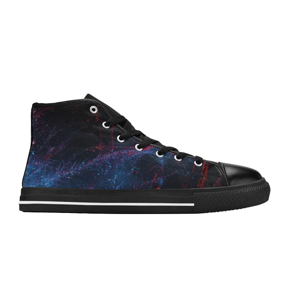 Abstract Men’s Classic High Top Canvas Shoes (Model 017)