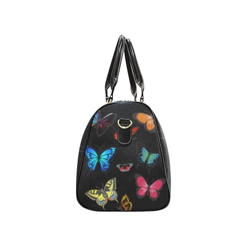 Butterflies travel bag (Black) New Waterproof Travel Bag/Small (Model 1639)