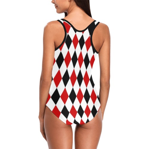 DIAMOND PATTERN Vest One Piece Swimsuit (Model S04)