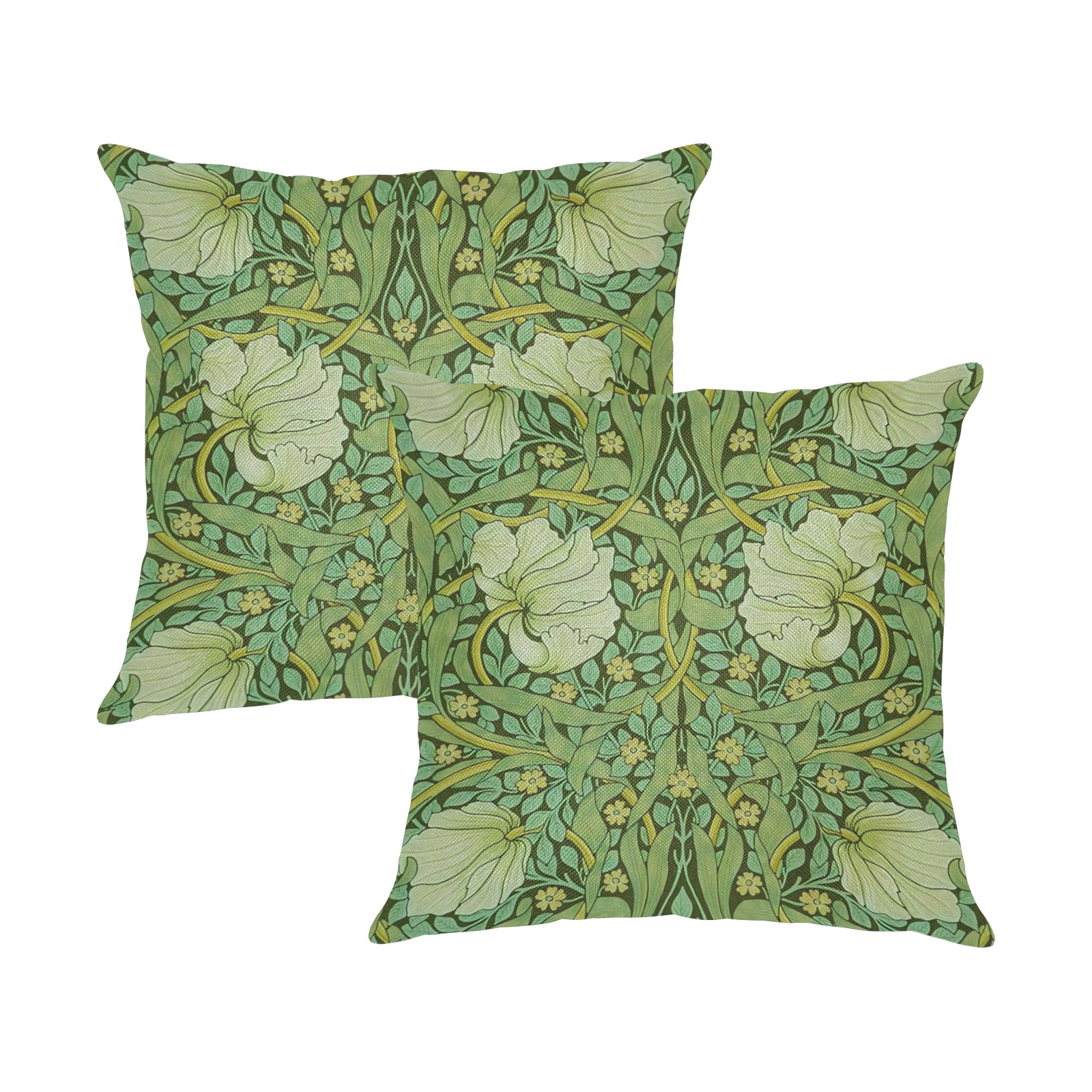 William Morris - Pimpernel Linen Zippered Pillowcase 18"x18"(Two Sides&Pack of 2)