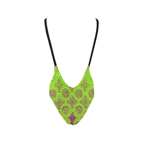 AFRICAN PRINT PATTERN 2 Sexy Low Back One-Piece Swimsuit (Model S09)