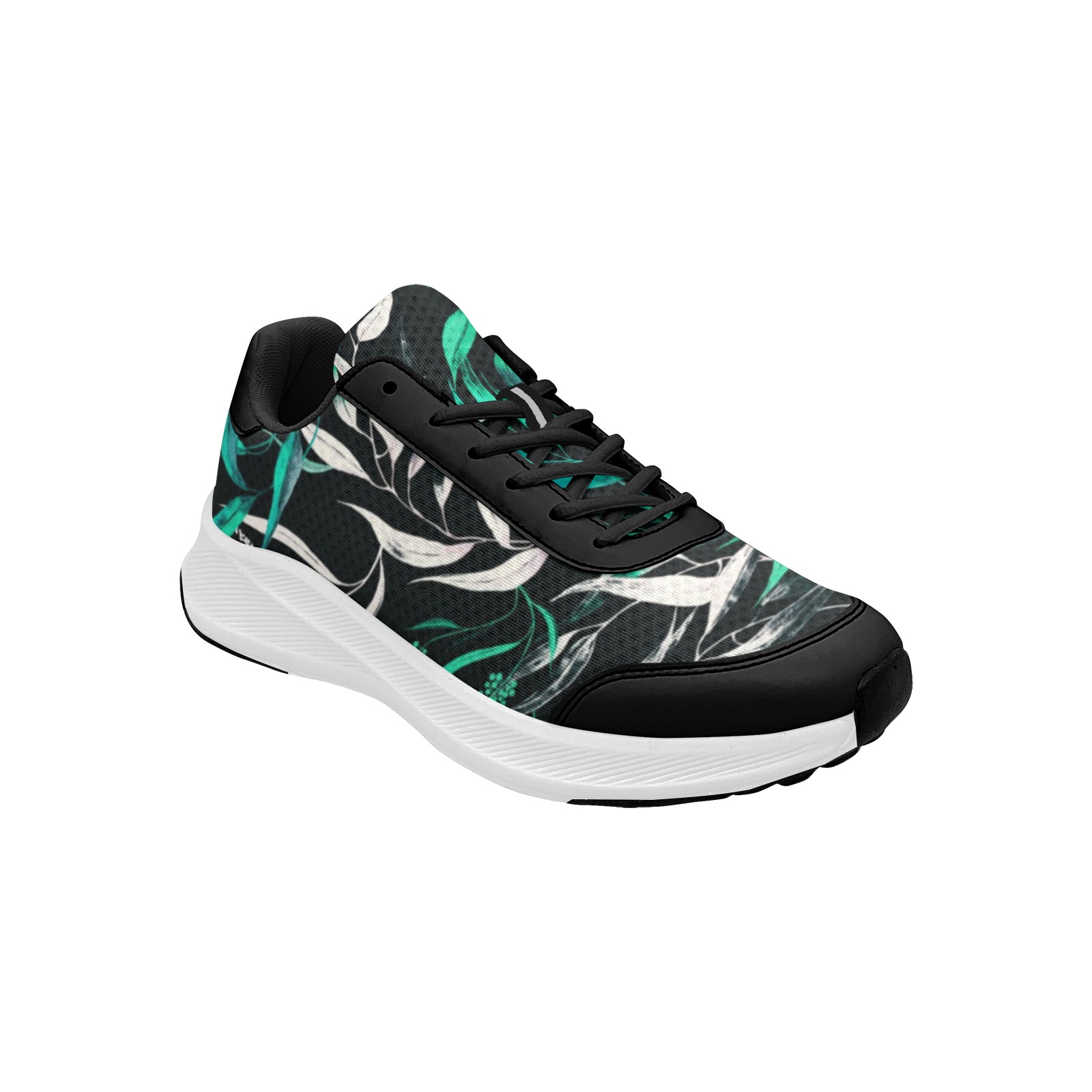 Greenish leaf paint 1 Women's Mudguard Running Shoes (Model 10092)