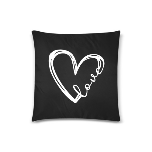 Love white, Custom Zippered Pillow Case 18"x18"(Twin Sides)