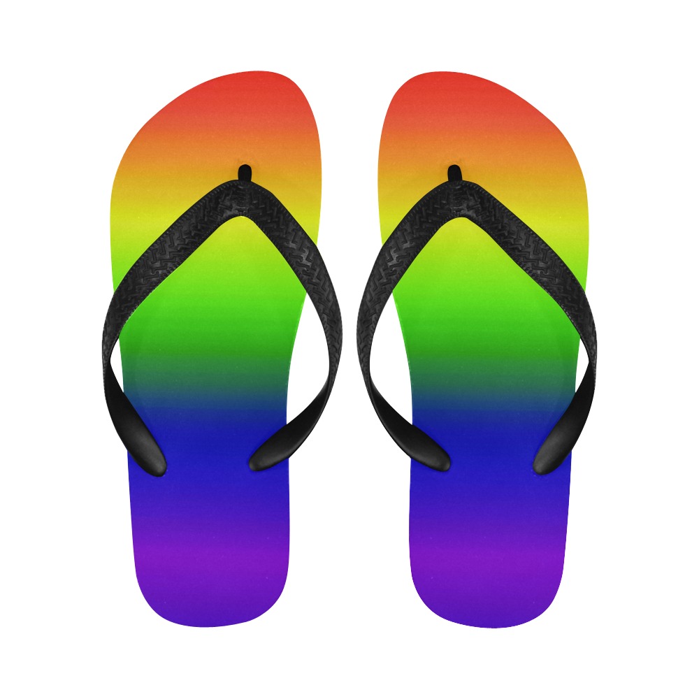 rainbow side 1 Flip Flops for Men/Women (Model 040)