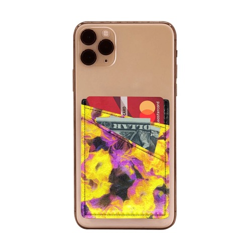 Glowing Yellow Kalanchoe Plant Cell Phone Card Holder