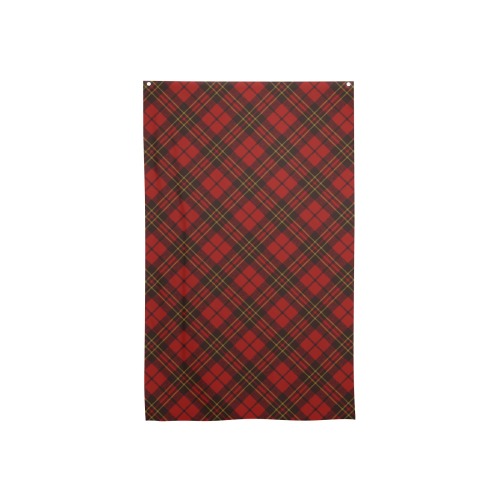 Red tartan plaid winter Christmas pattern holidays House Flag 34.5"x56"