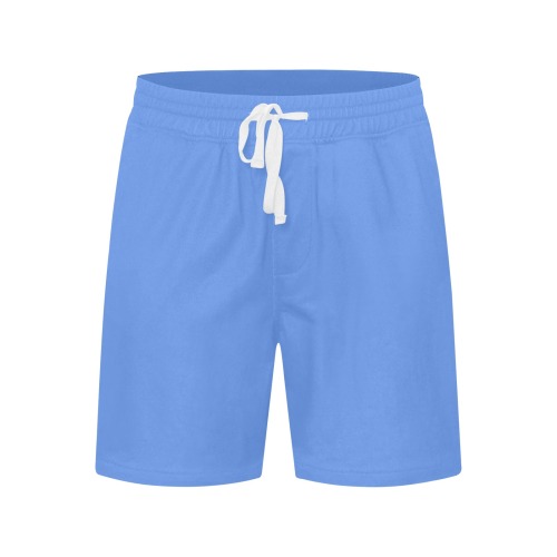 color cornflower blue Men's Mid-Length Casual Shorts (Model L50)