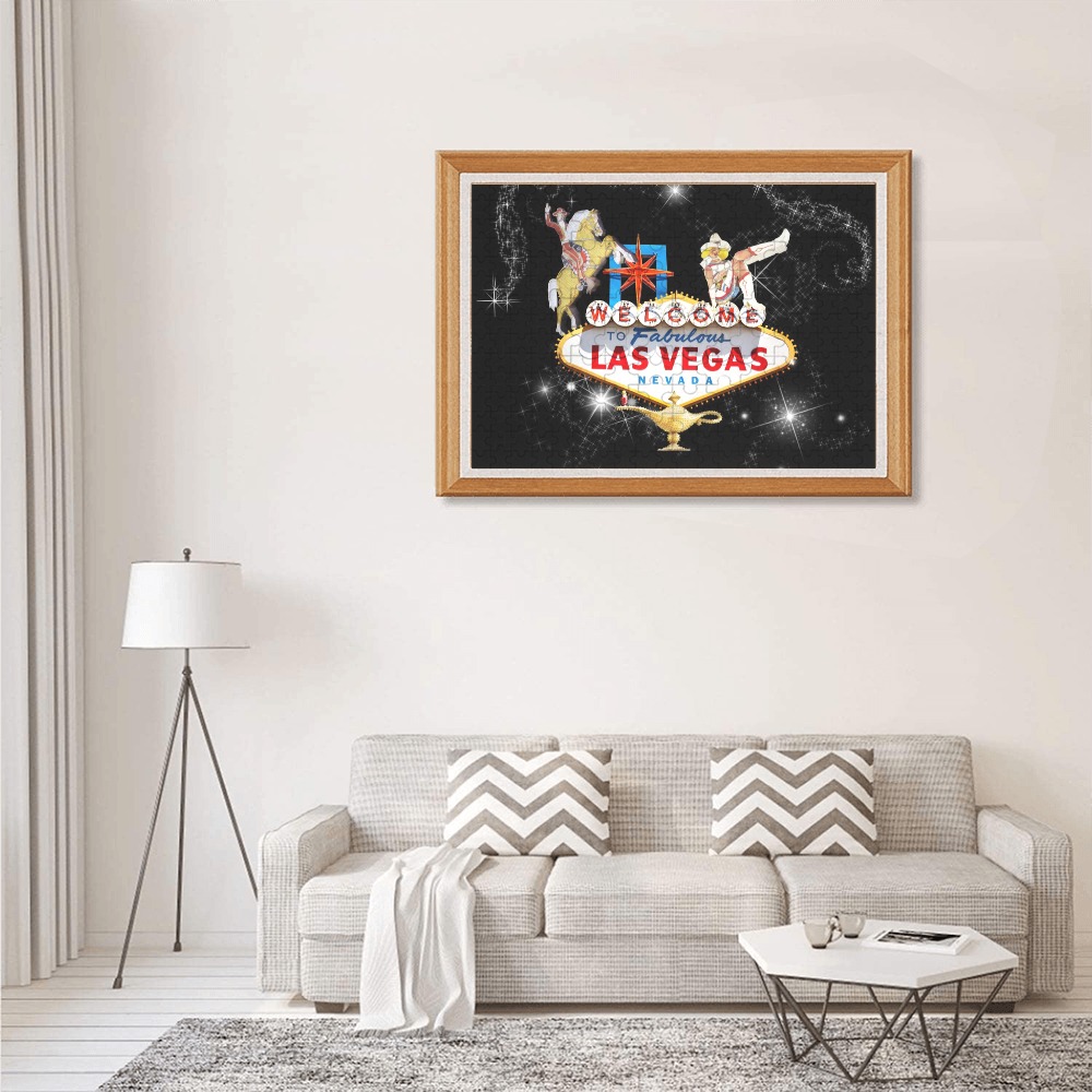 Las Vegas Welcome Sign Stars 300-Piece Wooden Photo Puzzles
