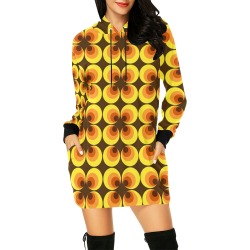 Retro All Over Print Hoodie Mini Dress (Model H27)