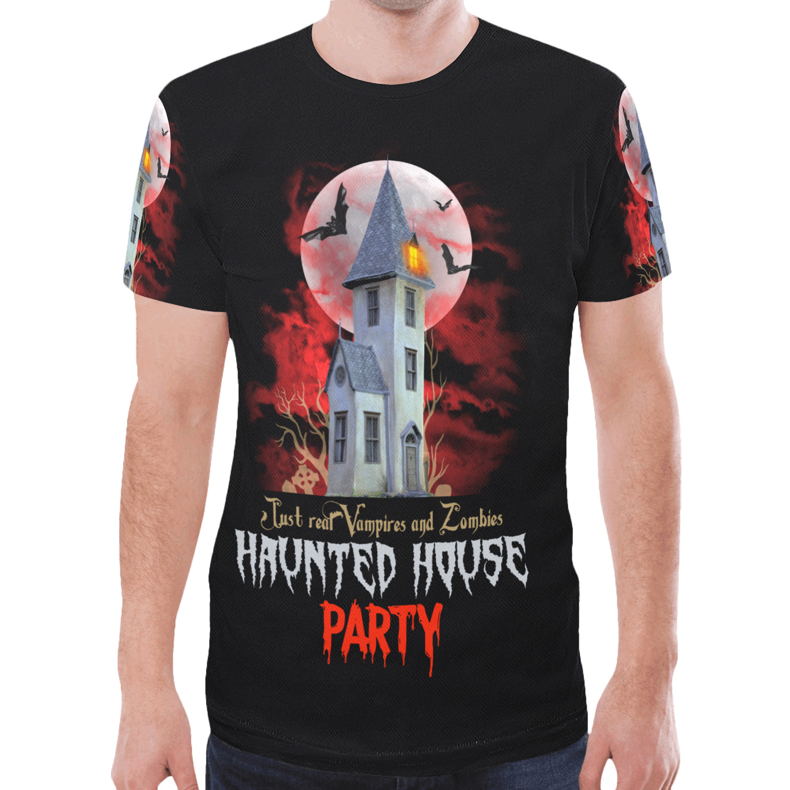 The HAUNTED HOUSE New All Over Print T-shirt for Men (Model T45)