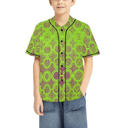 AFRICAN PRINT PATTERN 2 All Over Print Baseball Jersey for Kids (Model T50)