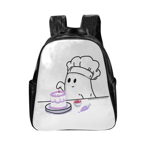 Ghost Decorating A Cake With A White Background Muli-Pockets Backpack Multi-Pockets Backpack (Model 1636)