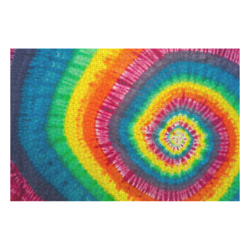Tye Dye Rainbow 1000-Piece Wooden Photo Puzzles