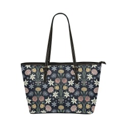 Bouquet Leather Tote Bag/Small (Model 1651)