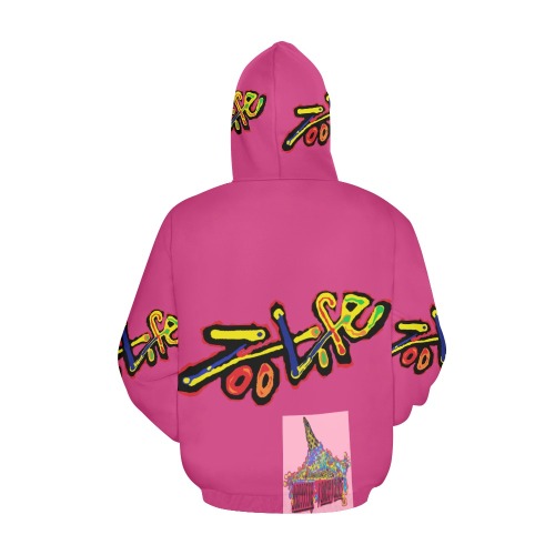 ZL.LOGO.HOTPNK All Over Print Hoodie for Women (USA Size) (Model H13)