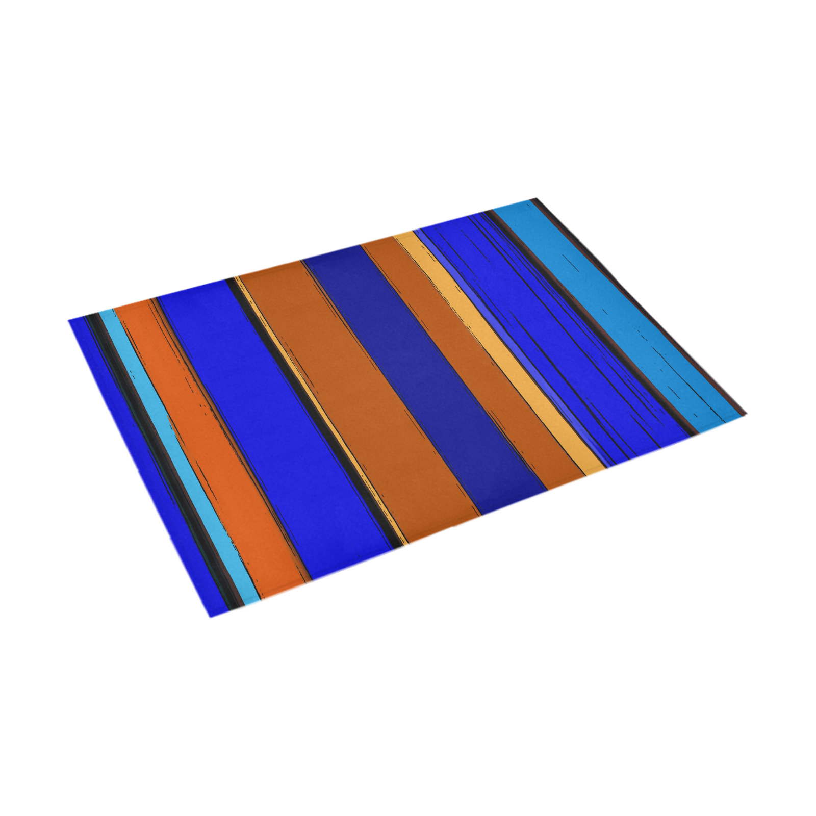 Abstract Blue And Orange 930 Azalea Doormat 30" x 18" (Sponge Material)