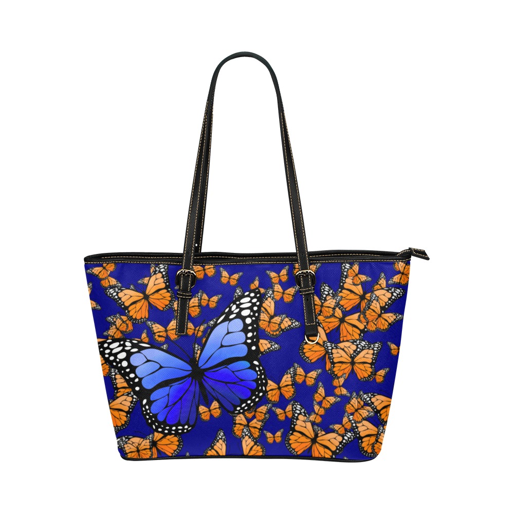 Being Different Blue Lg Leather Tote Bag/Large (Model 1651)