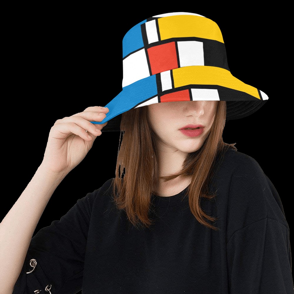 Mondrian De Stijl Modern All Over Print Bucket Hat