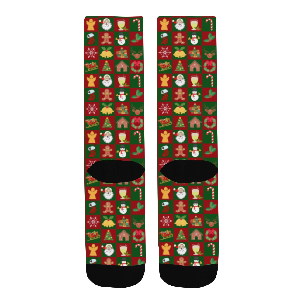 Christmas Checkered Men's Custom Socks