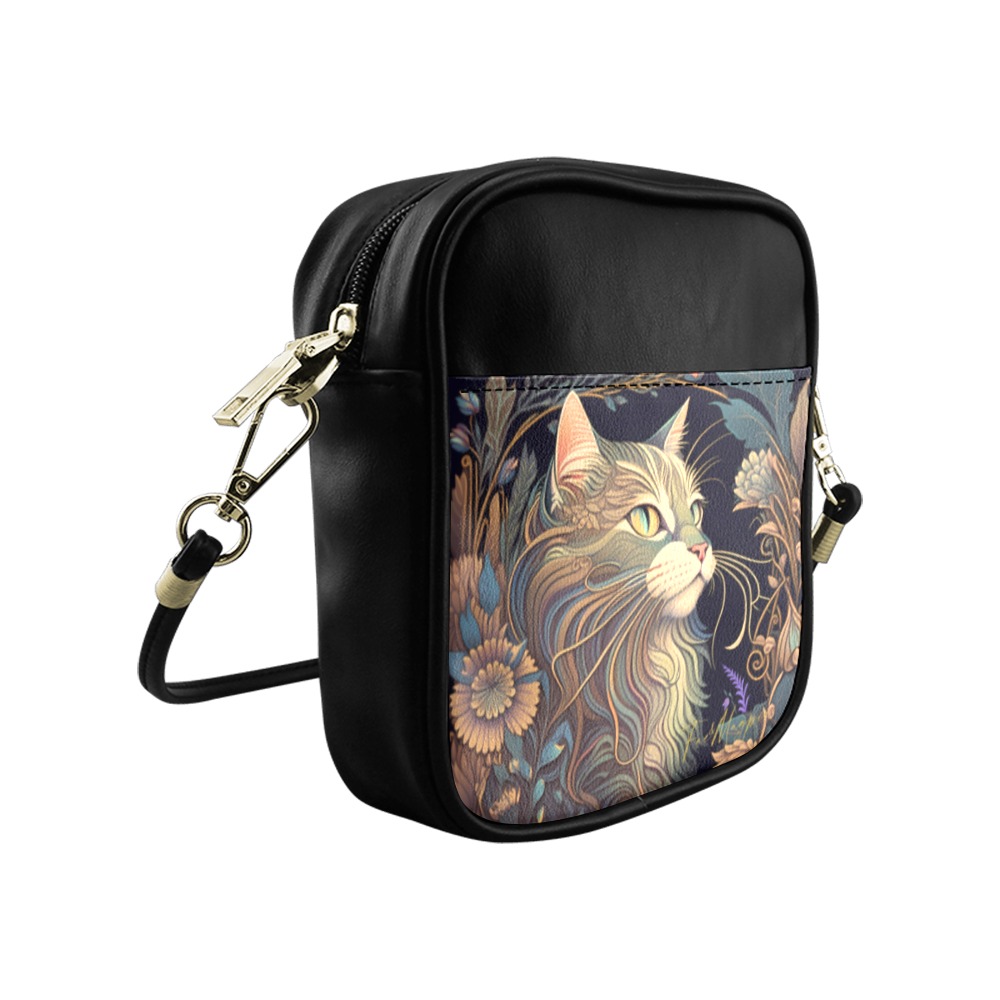 Mystic Cat Witchy Sling Bag Sling Bag (Model 1627)