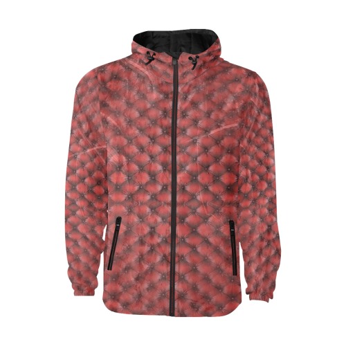 Leather Red Step by Artdream All Over Print Quilted Windbreaker for Men (Model H35)