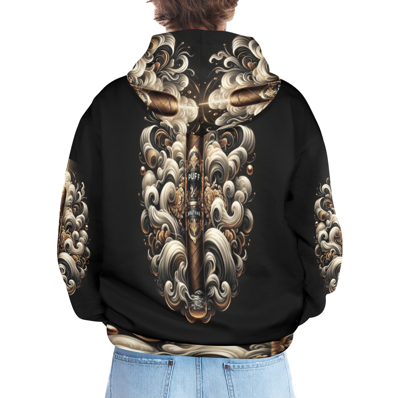 PB Black smoke Men's All Over Print Hoodie (Model H61)