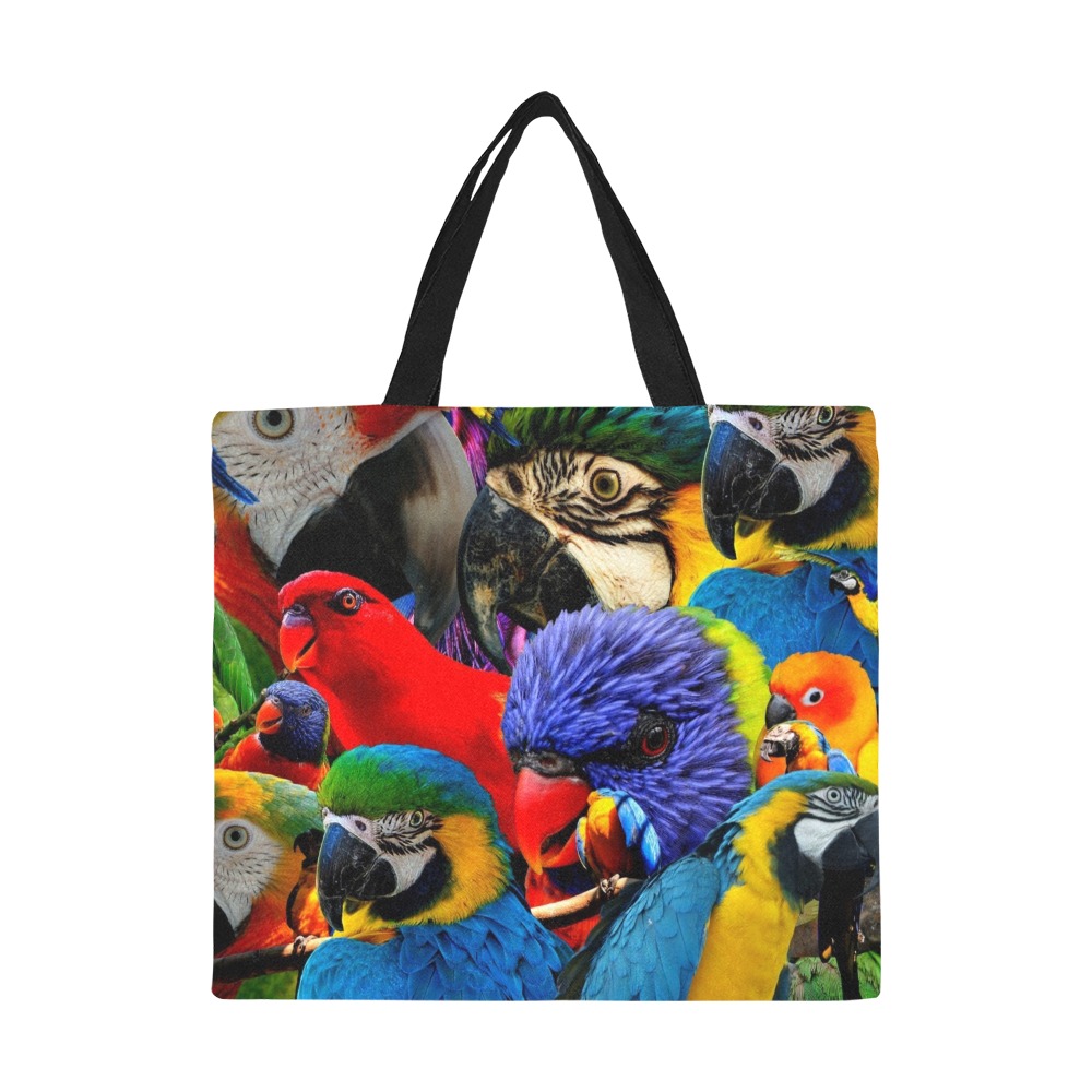 PARROTS All Over Print Canvas Tote Bag/Large (Model 1699)