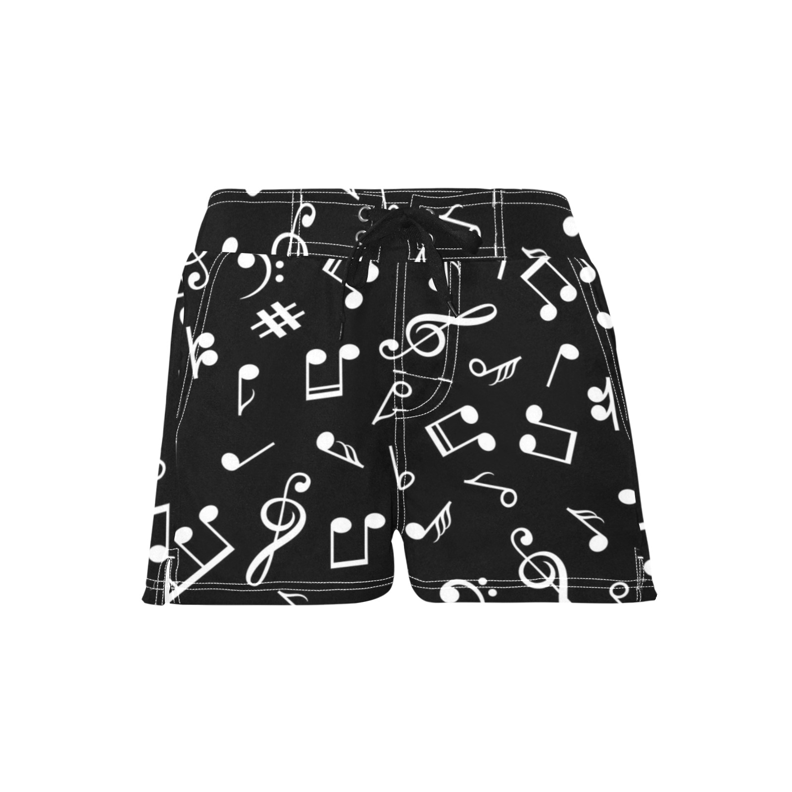 Black Note Women's Casual Board Shorts (Model L54)
