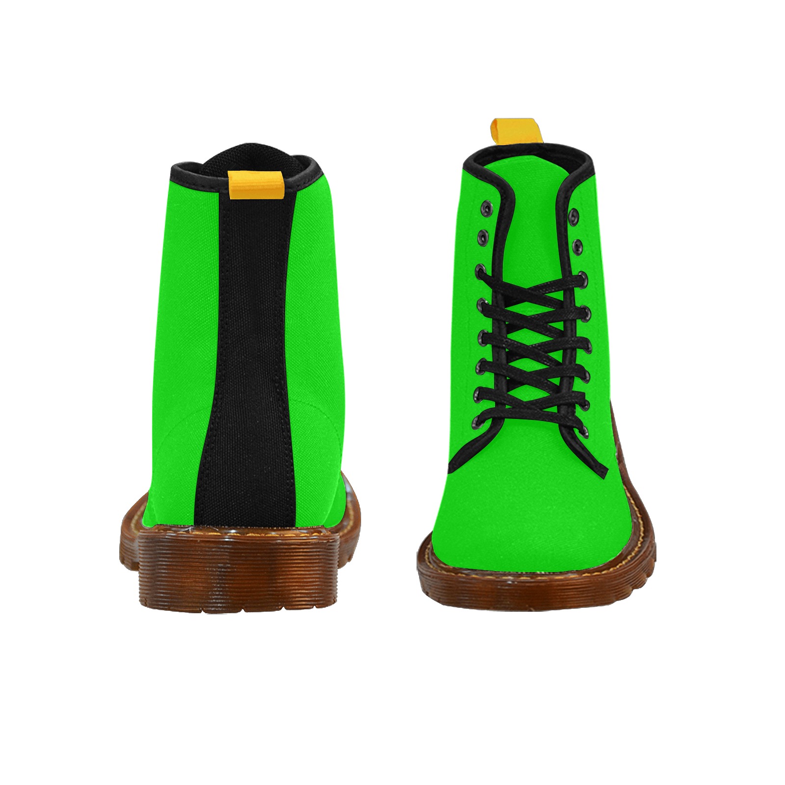 Merry Christmas Green Solid Color Martin Boots For Men Model 1203H