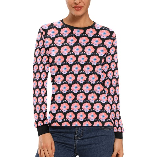 Floral Women's All Over Print Long Sleeve T-shirt (Model T51)