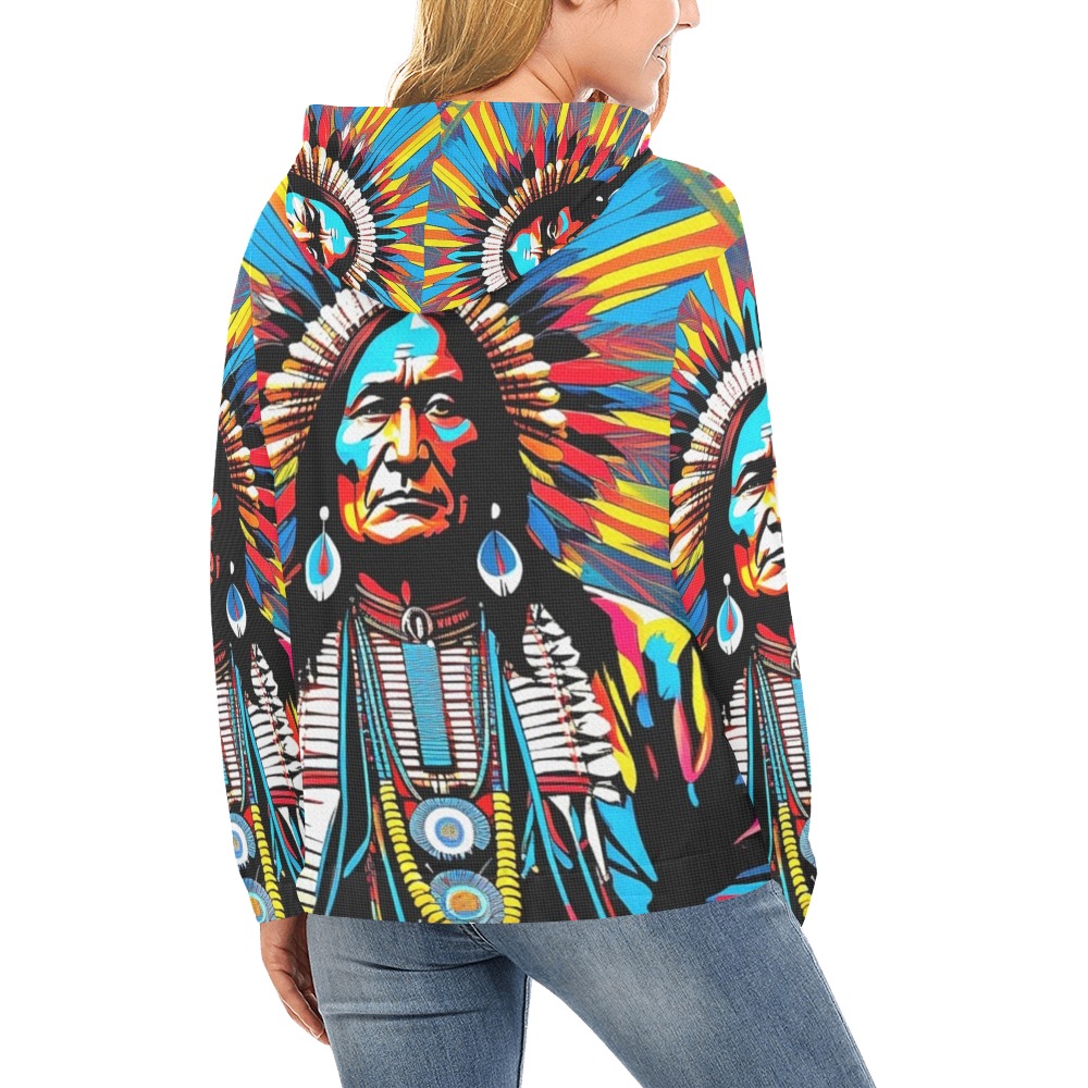 AMERICAN HERITAGE 11 All Over Print Hoodie for Women (USA Size) (Model H13)