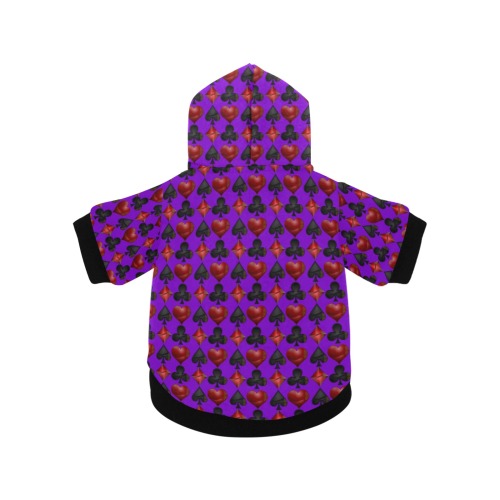 Las Vegas Poker Card Shapes - Purple Pet Dog Hoodie