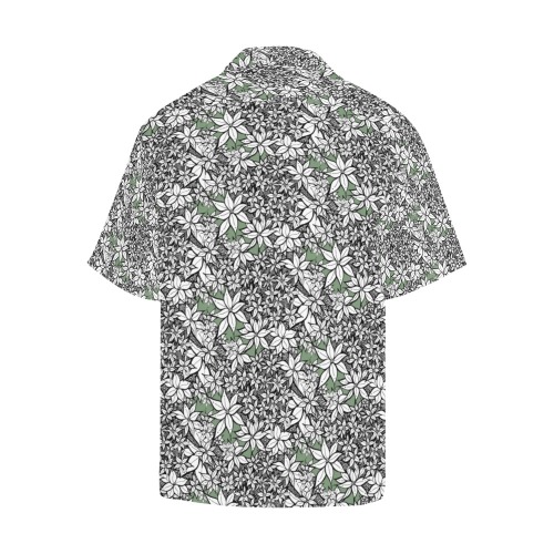 Petals in the Wind Green Pattern Hawaiian Shirt (Model T58)