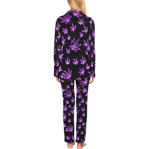 neon pot purple Women's Long Pajama Set