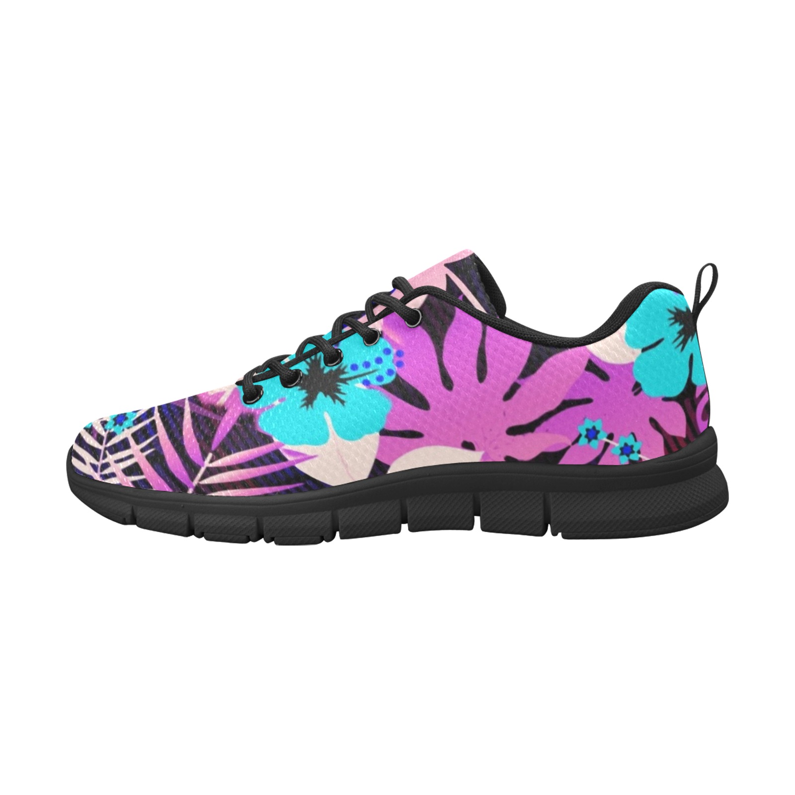 GROOVY FUNK THING FLORAL PURPLE Men's Breathable Running Shoes (Model 055)