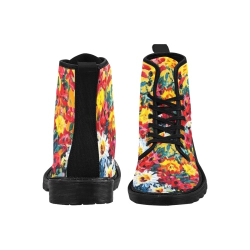 Fall Floral Bouquet Martin Boots for Women (Black) (Model 1203H)