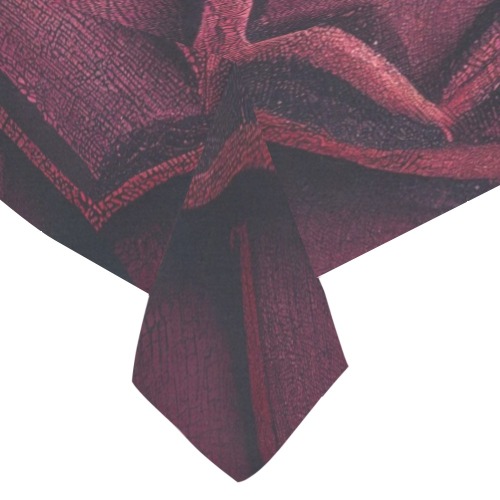 burgundy diamond pattern Cotton Linen Tablecloth 60"x 84"