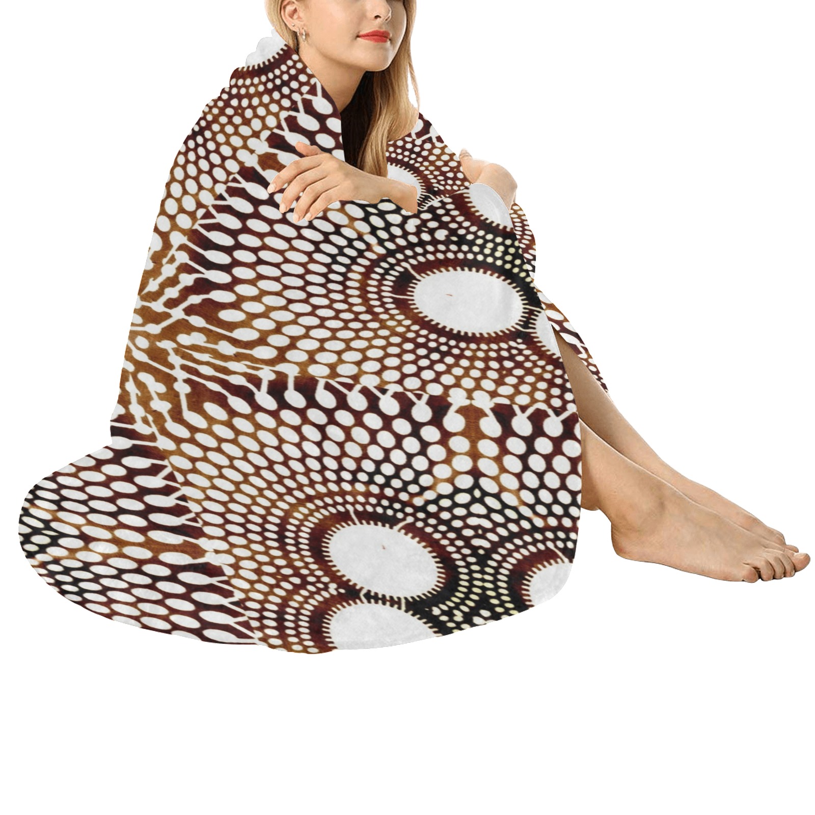 AFRICAN PRINT PATTERN 4 Circular Ultra-Soft Micro Fleece Blanket 47"