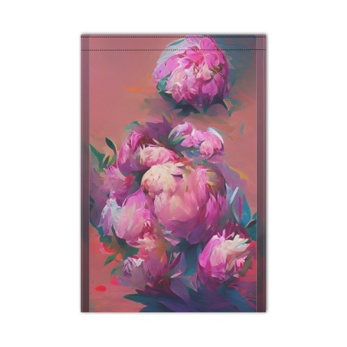 peonies_TradingCard Garden Flag 12''x18'' (Two Sides Printing)