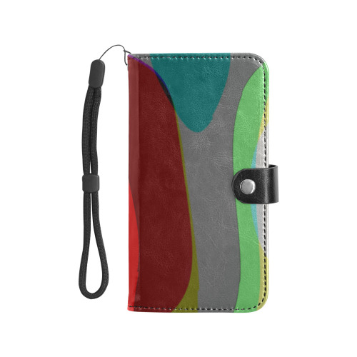 Colorful Abstract 118 Flip Leather Purse for Mobile Phone/Large (Model 1703)