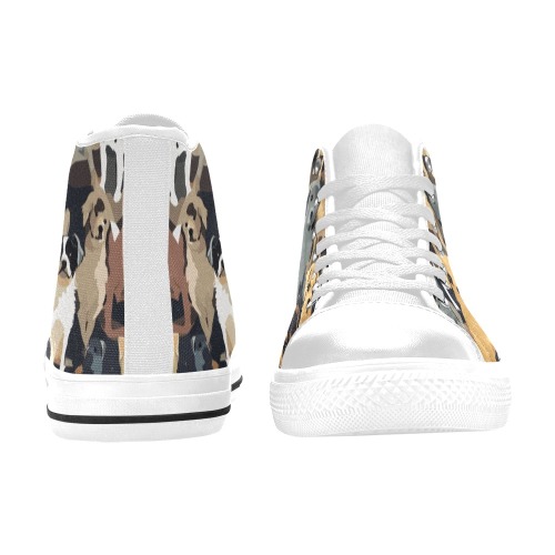 Abstract pattern of small funny dogs. Women's Classic High Top Canvas Shoes (Model 017)