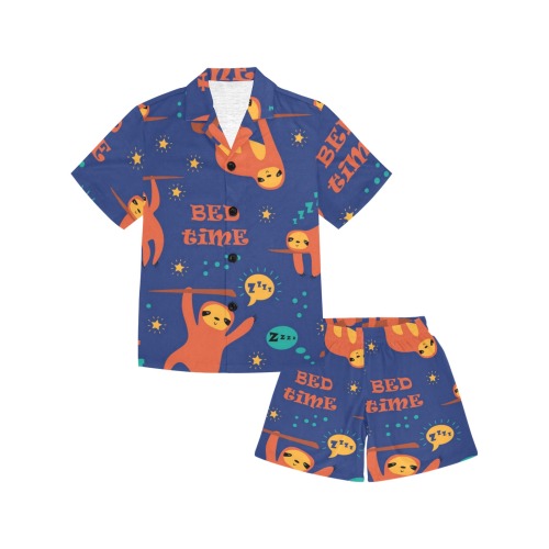 Bedtime Sloth Big Boys' V-Neck Short Pajama Set
