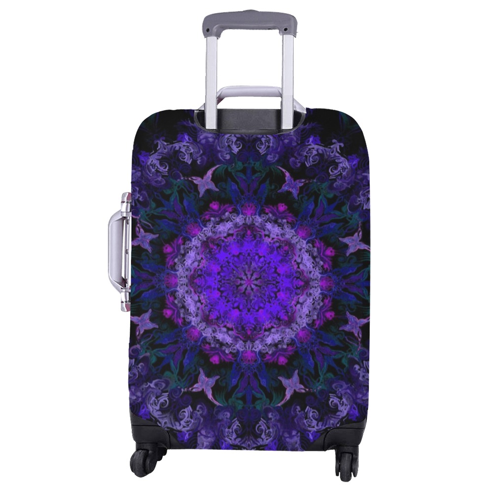 mandala light blue Luggage Cover/Large 26"-28"