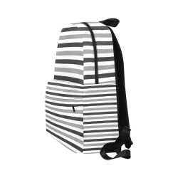Gray Black and White Stripes Unisex Classic Backpack (Model 1673)