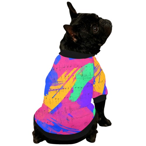 Flames Paint Abstract Purple Pet Dog Round Neck Shirt
