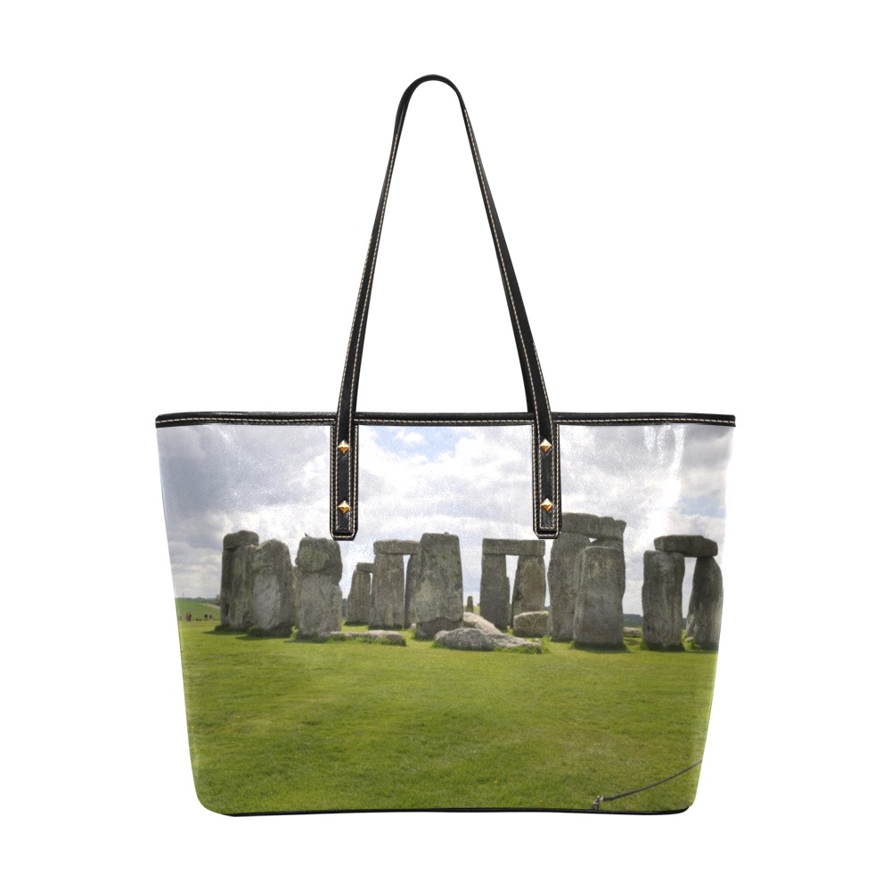 stonehenge Chic Leather Tote Bag (Model 1709)