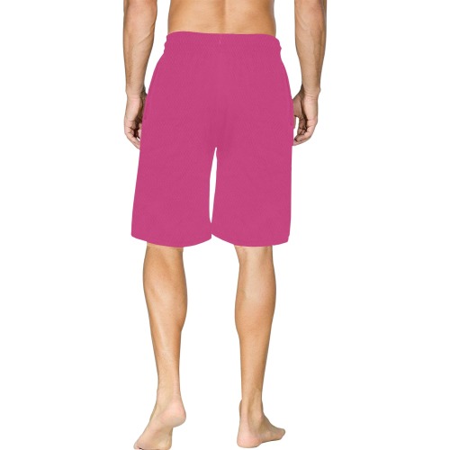 pink All Over Print Basketball Shorts with Pocket