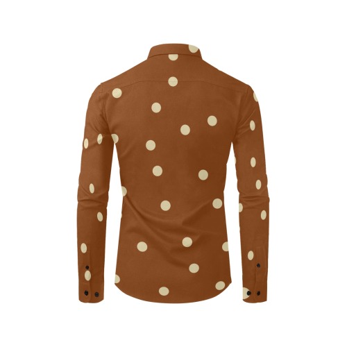 pumpkin spice dots Men's All Over Print Casual Dress Shirt (Model T61)