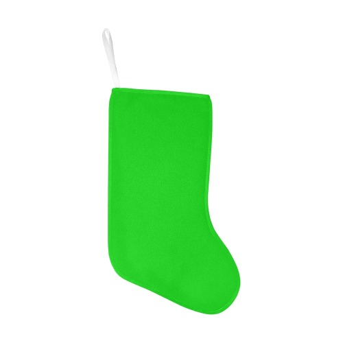 Merry Christmas Green Solid Color Christmas Stocking (Without Folded Top)